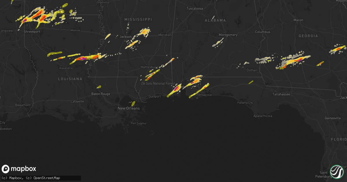 Hail map on January 21, 2017