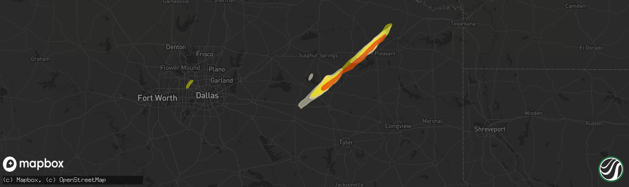 Hail map in Alba, TX on January 21, 2018