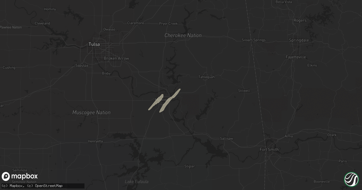 Hail map in Fort Gibson, OK on January 21, 2018
