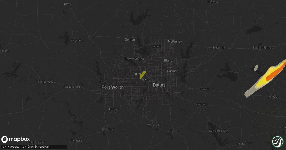 Hail map in Irving, TX on January 21, 2018