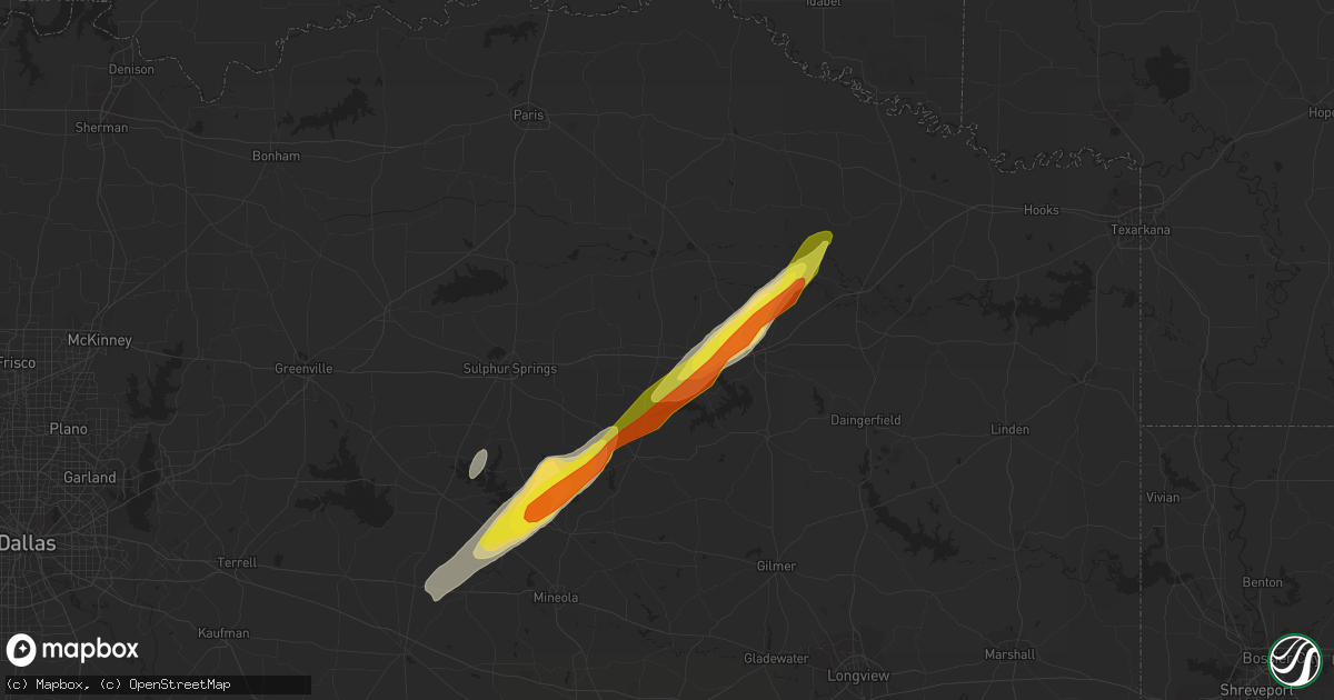 Hail map in Mount Vernon, TX on January 21, 2018