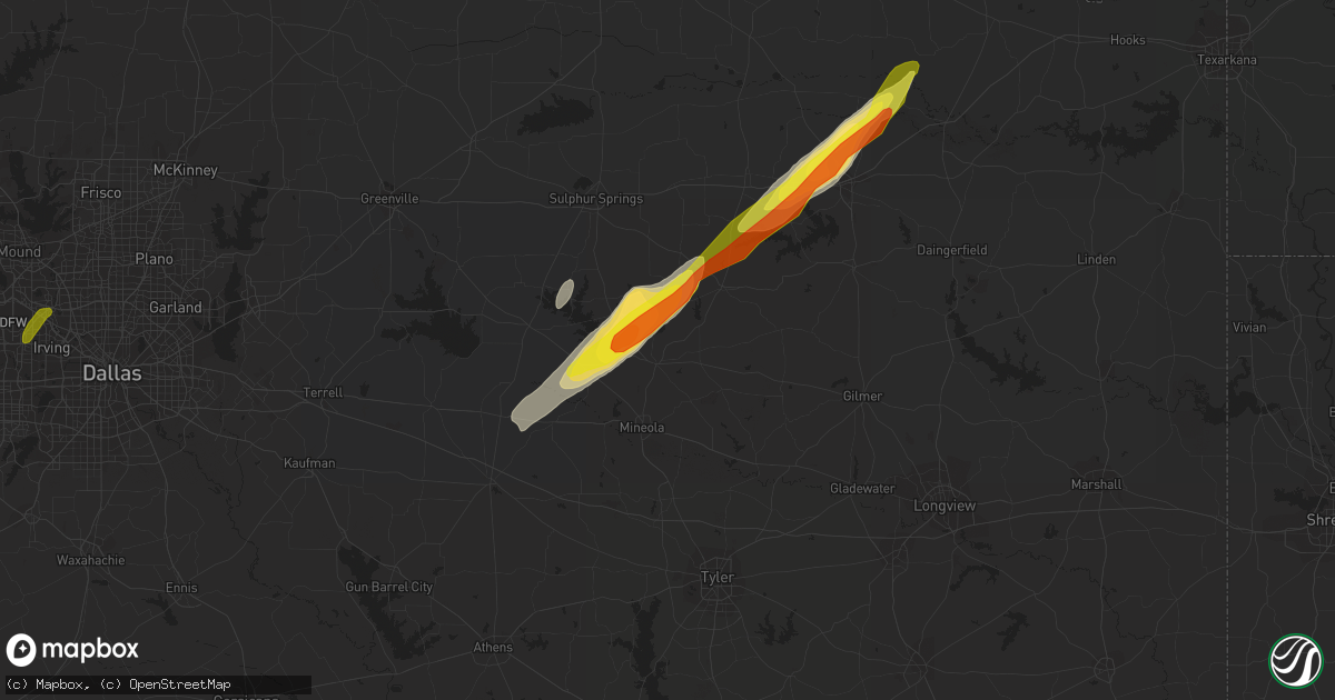 Hail map in Quitman, TX on January 21, 2018