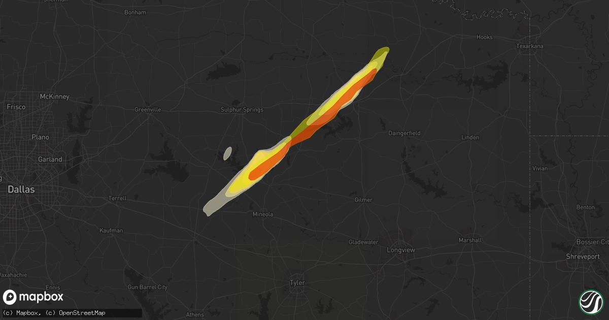 Hail map in Winnsboro, TX on January 21, 2018