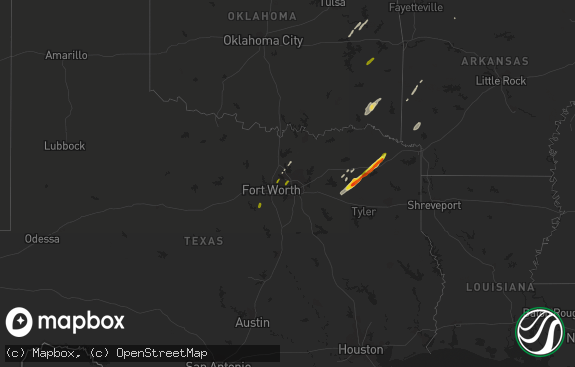 Hail map preview on 01-21-2018