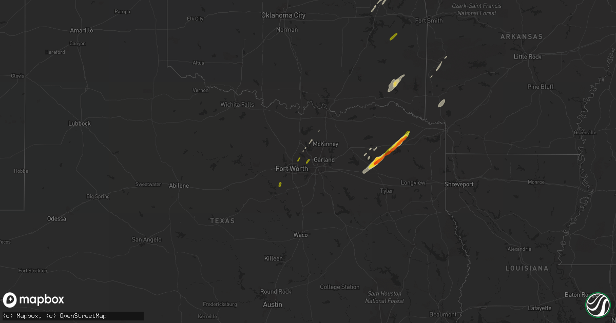 Hail map on January 21, 2018