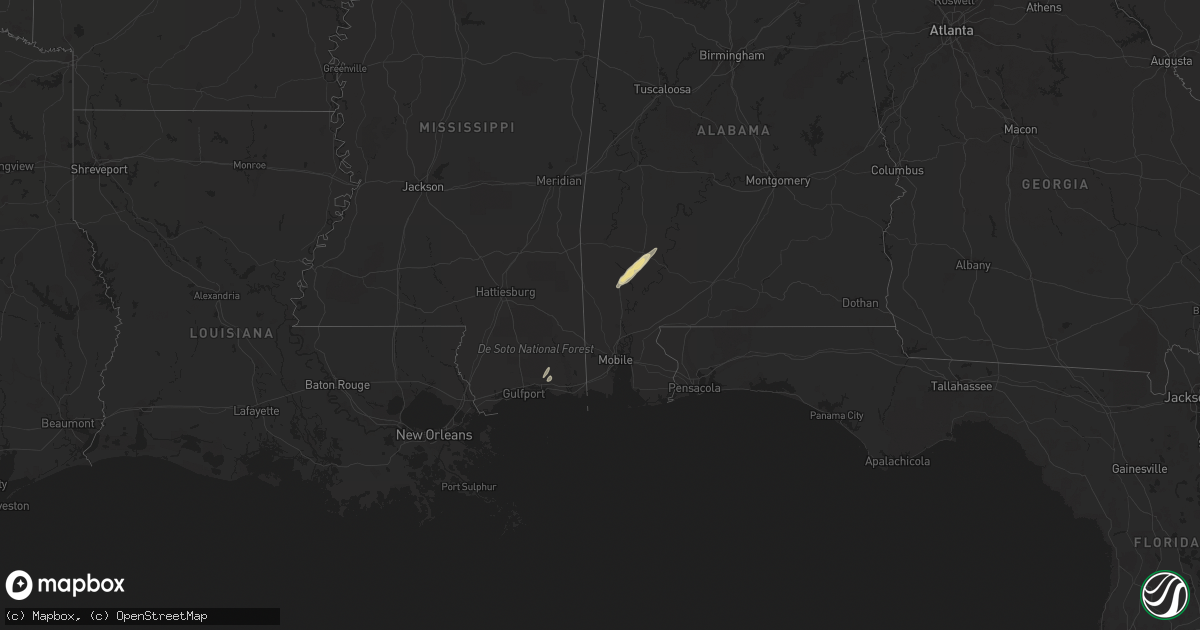 Hail map in Alabama on January 21, 2023