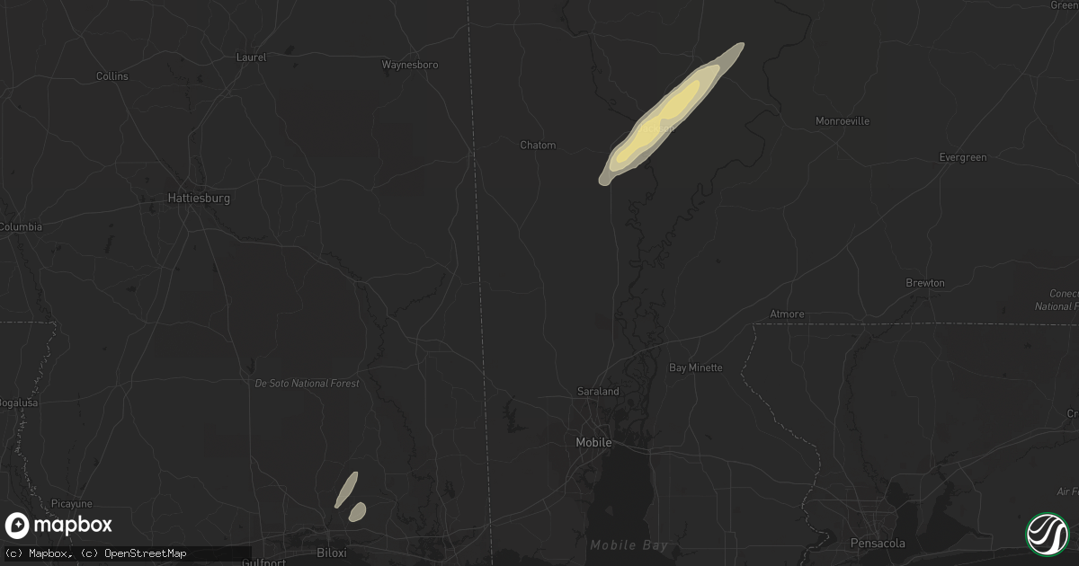 Hail map in Jackson, AL on January 21, 2023