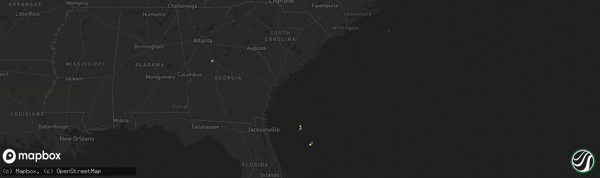 Hail map on January 22, 2016