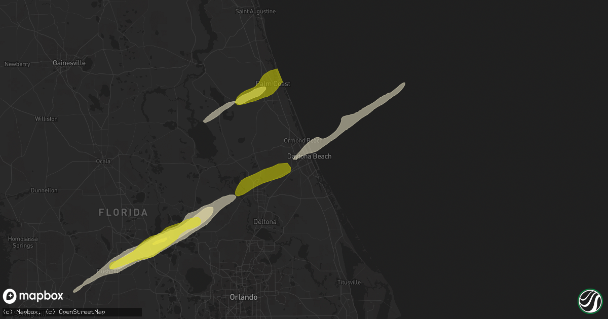 Hail map in Daytona Beach, FL on January 22, 2017