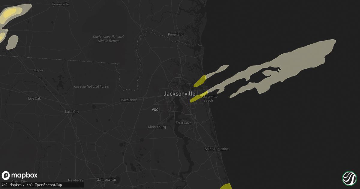 Hail map in Jacksonville, FL on January 22, 2017