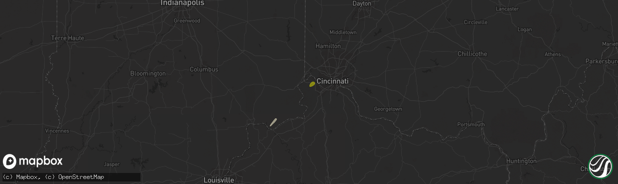 Hail map in Burlington, KY on January 22, 2018