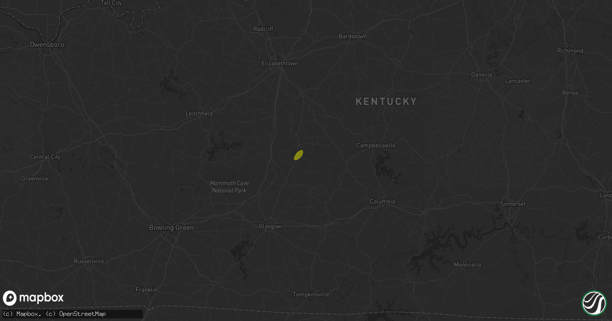 Hail map in Canmer, KY on January 22, 2018