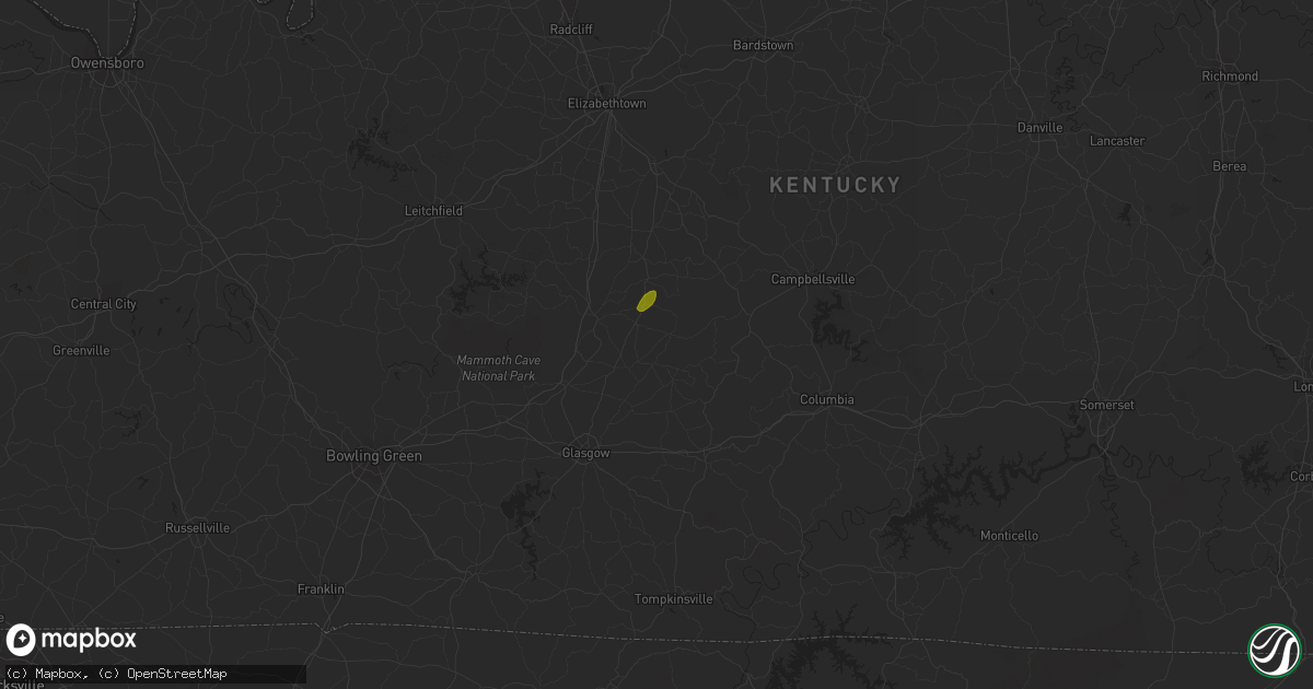 Hail map in Hardyville, KY on January 22, 2018