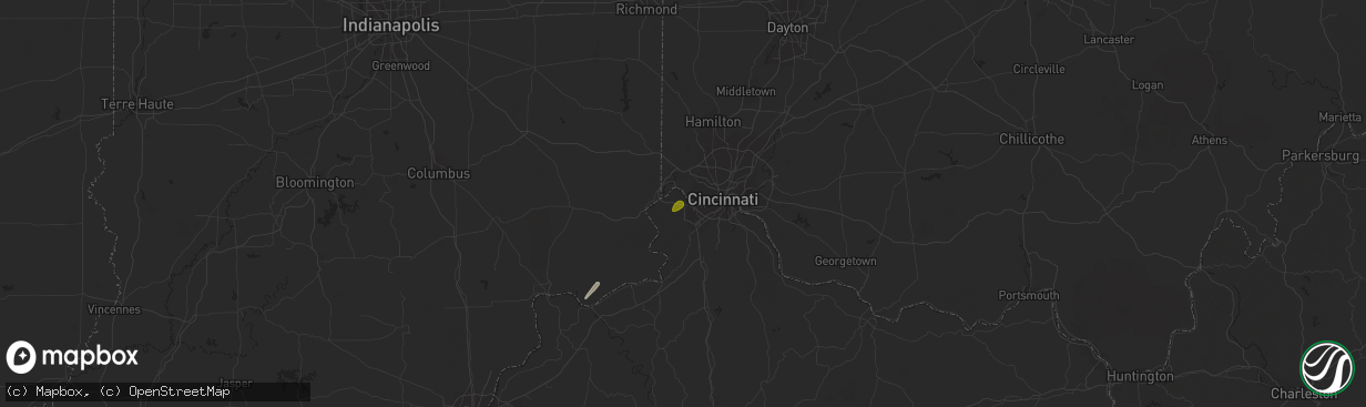 Hail map in Hebron, KY on January 22, 2018