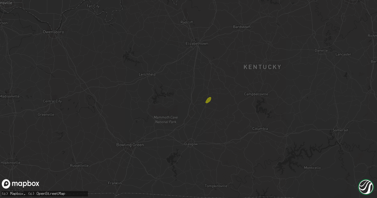 Hail map in Munfordville, KY on January 22, 2018
