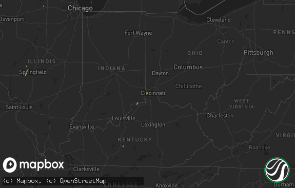 Hail map preview on 01-22-2018