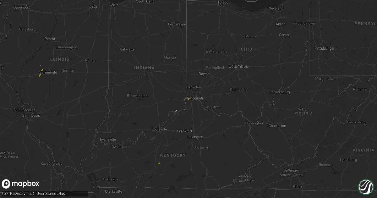 Hail map on January 22, 2018