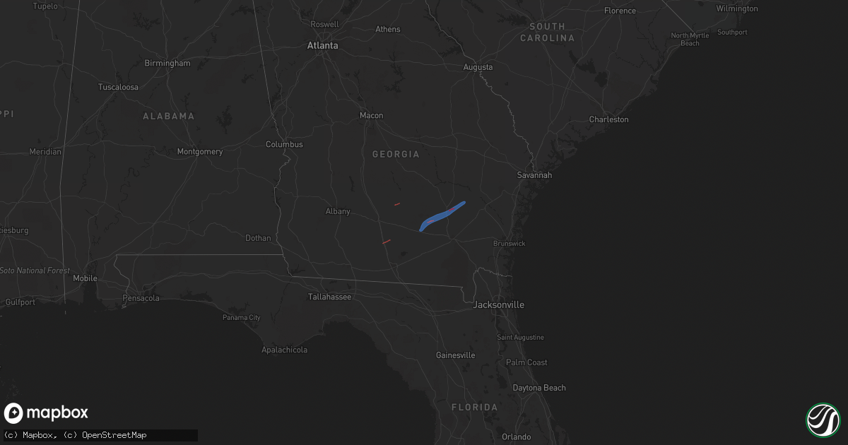 Hail map in Georgia on January 22, 2023