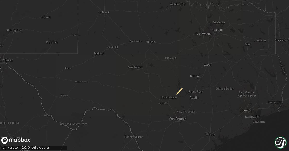 Hail map in Texas on January 22, 2024
