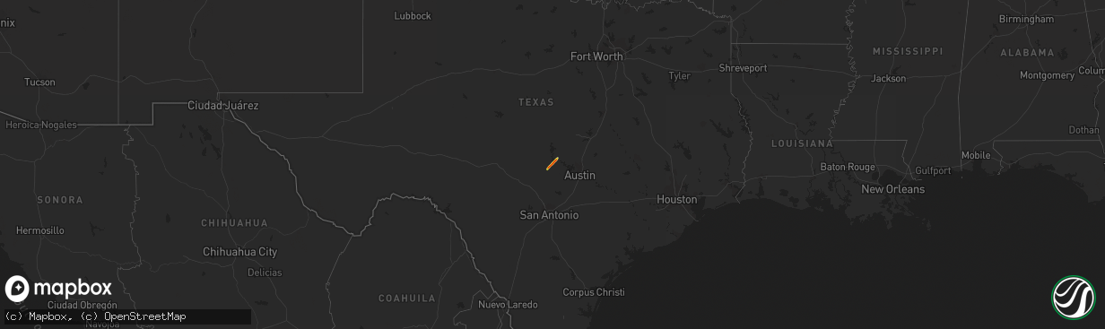 Hail map on January 22, 2024