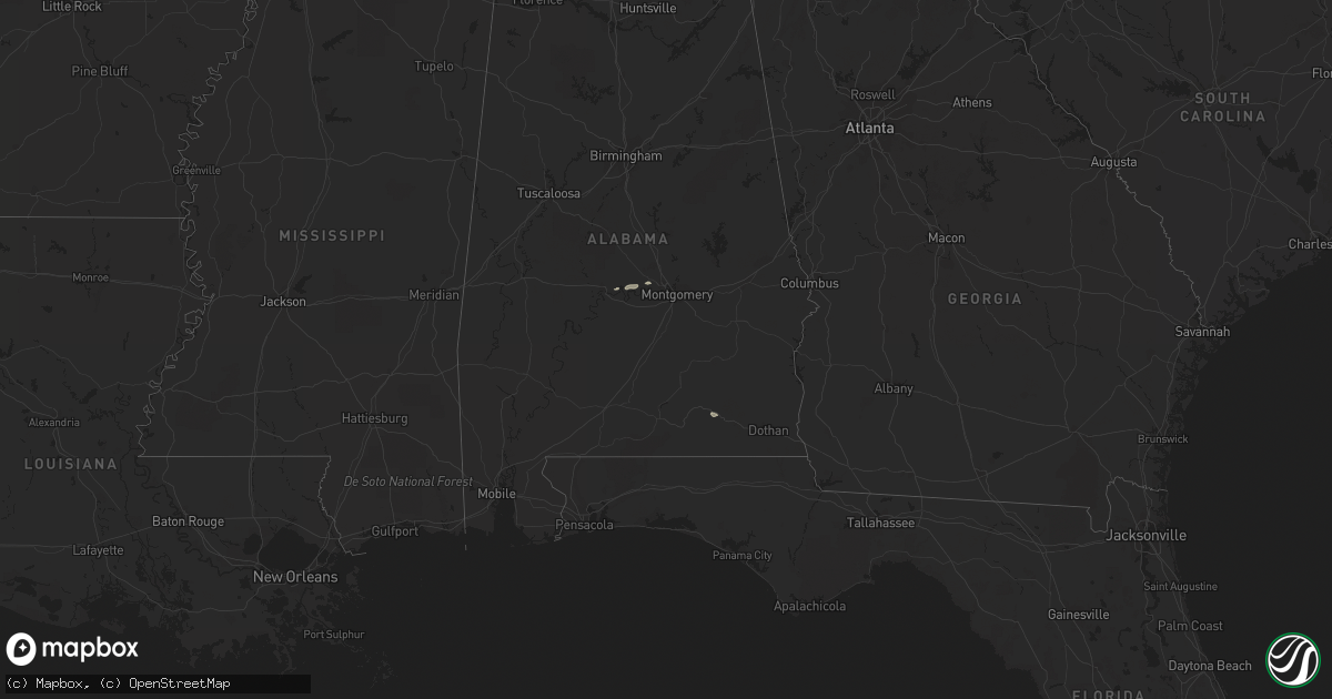 Hail map in Alabama on January 23, 2012