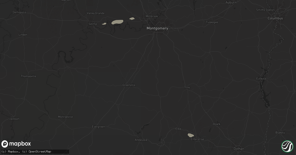 Hail map in Enterprise, AL on January 23, 2012