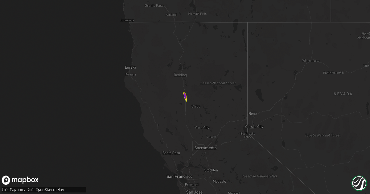 Hail map on January 23, 2016