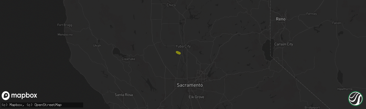 Hail map in Yuba City, CA on January 23, 2017