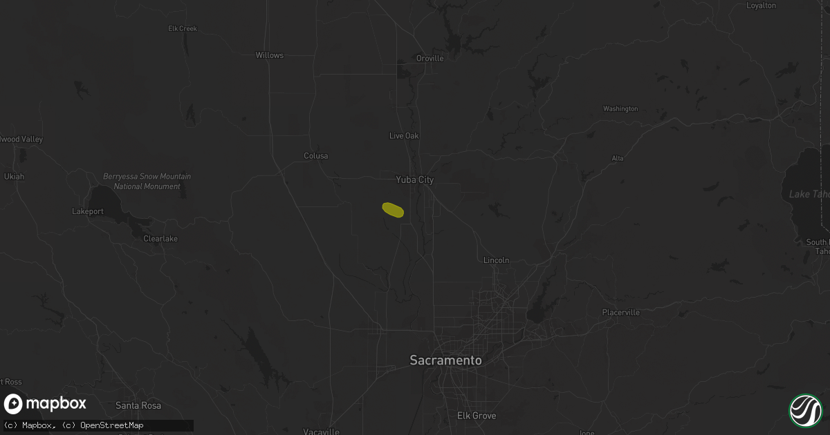 Hail map in Yuba City, CA on January 23, 2017