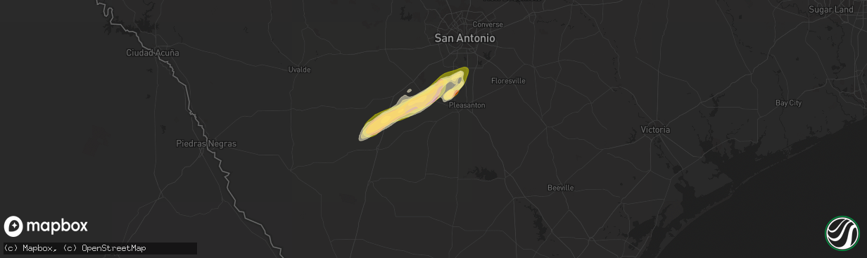 Hail map in Charlotte, TX on January 23, 2024