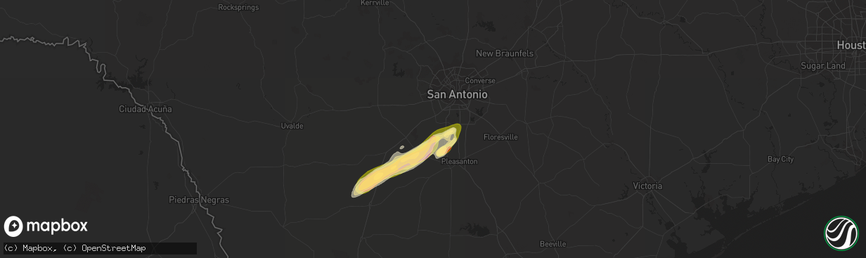 Hail map in Somerset, TX on January 23, 2024