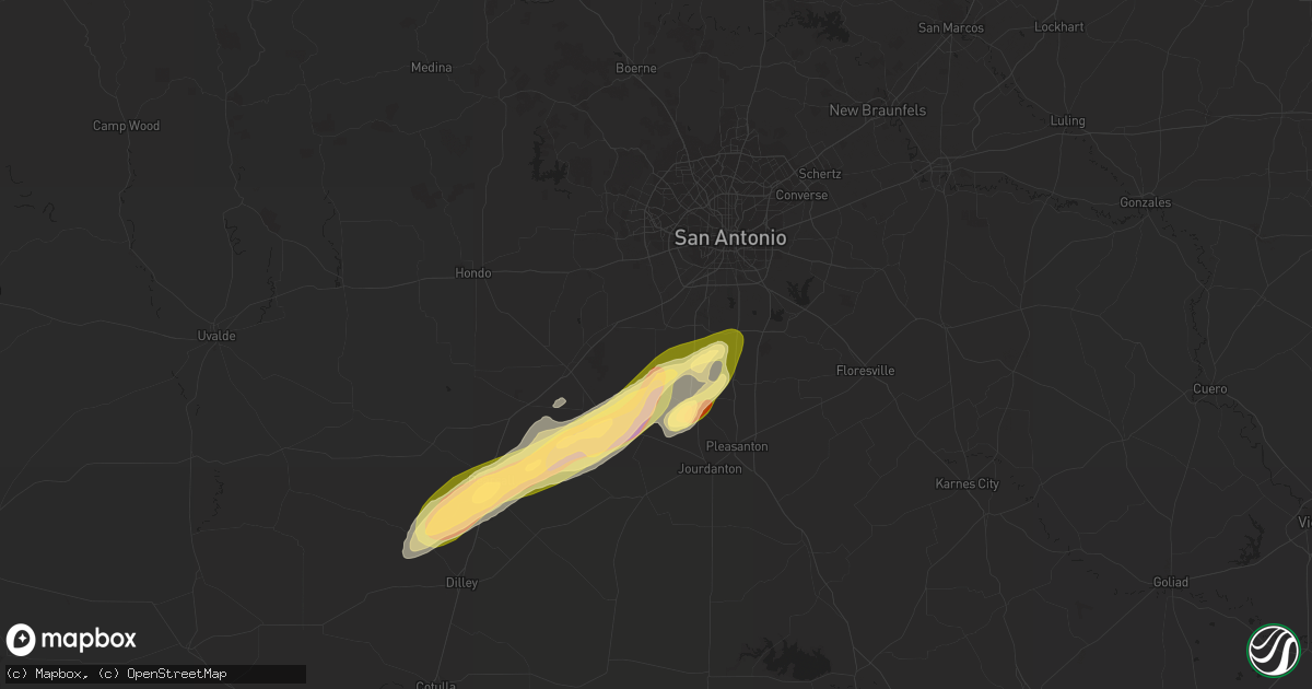 Hail map in Somerset, TX on January 23, 2024