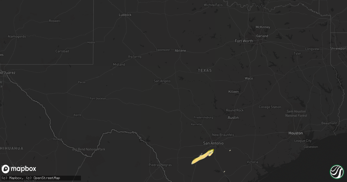 Hail map in Texas on January 23, 2024