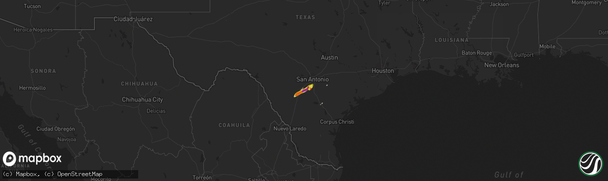 Hail map on January 23, 2024