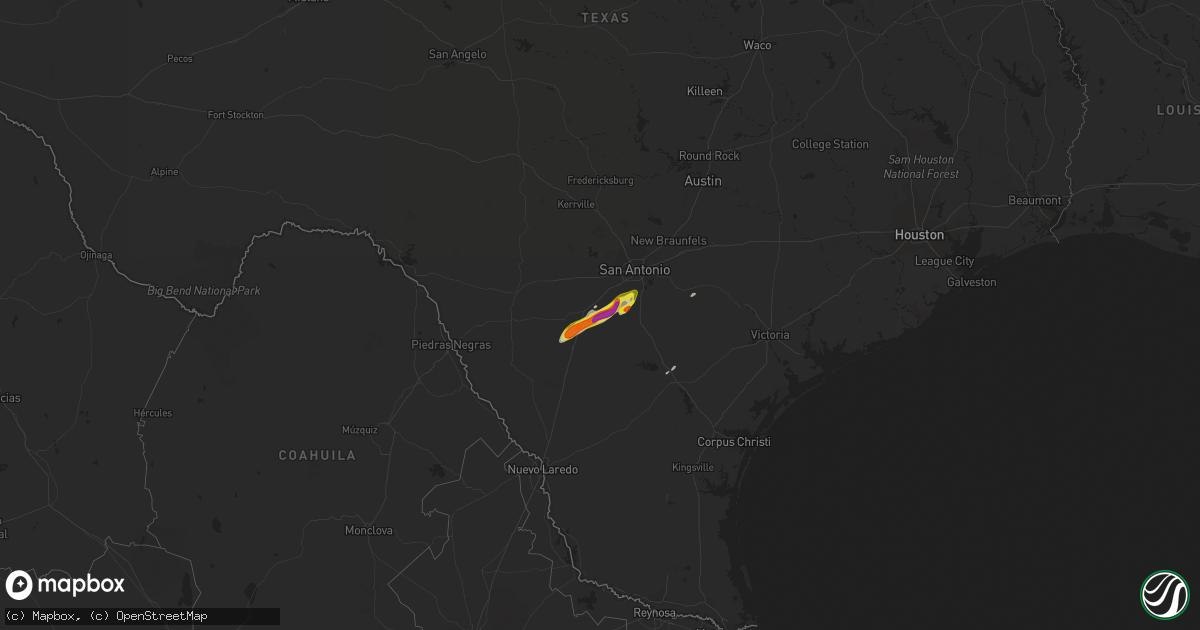 Hail map on January 23, 2024