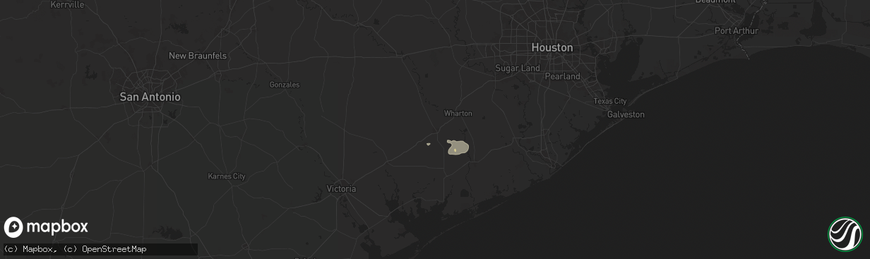 Hail map in El Campo, TX on January 23, 2026