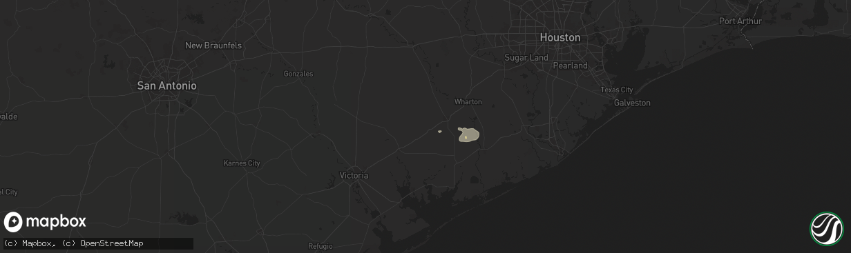 Hail map in Louise, TX on January 23, 2026