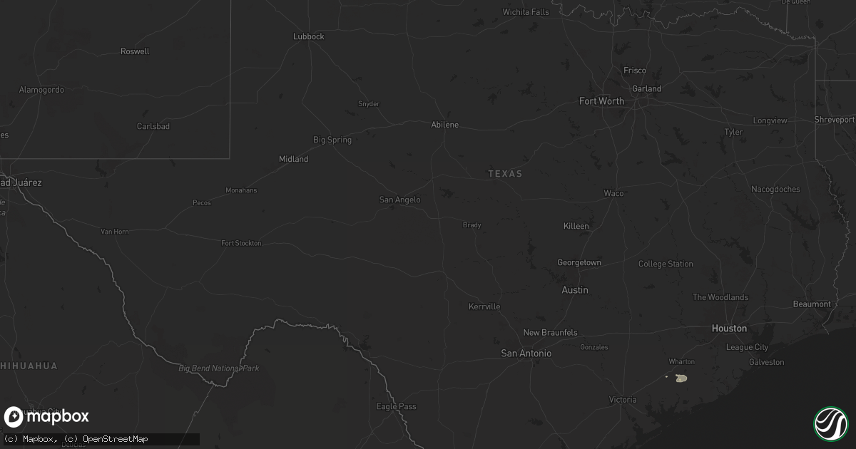 Hail map in Texas on January 23, 2026