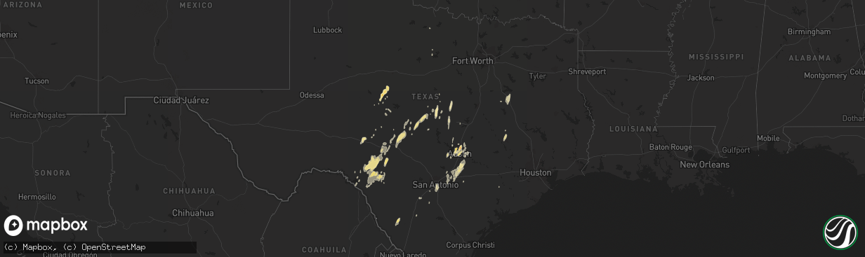 Hail map in Oklahoma on January 24, 2012