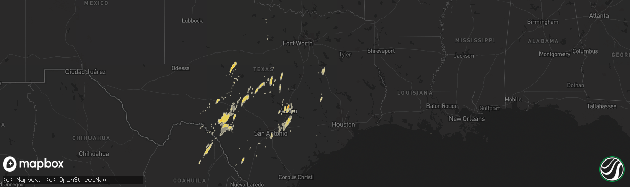 Hail map on January 24, 2012