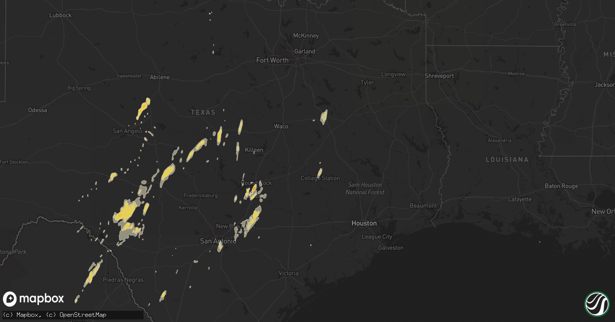 Hail map on January 24, 2012