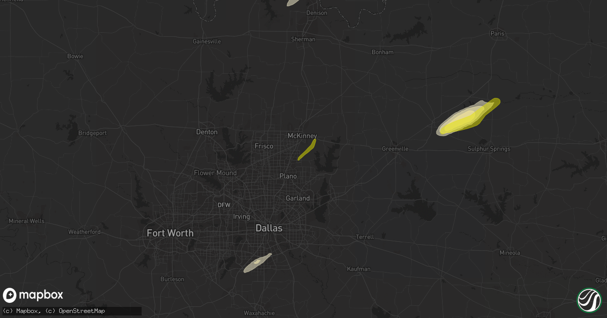 Hail map in Allen, TX on January 24, 2021