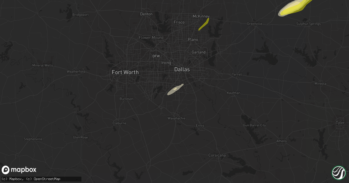 Hail map in Desoto, TX on January 24, 2021