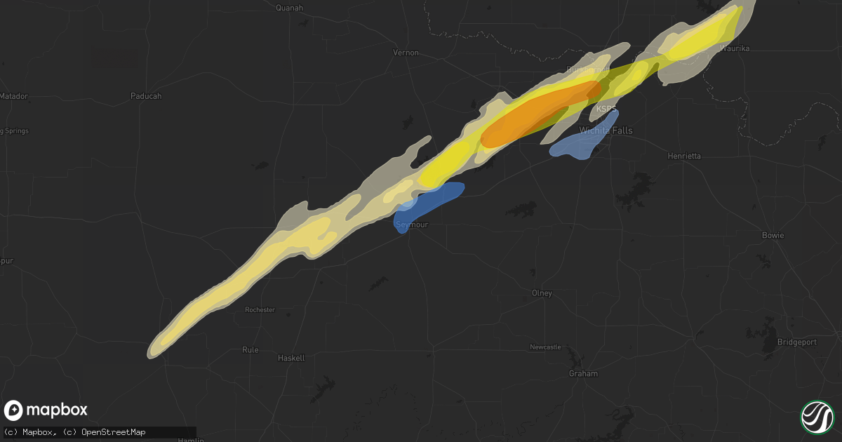 Hail map in Seymour, TX on January 24, 2021