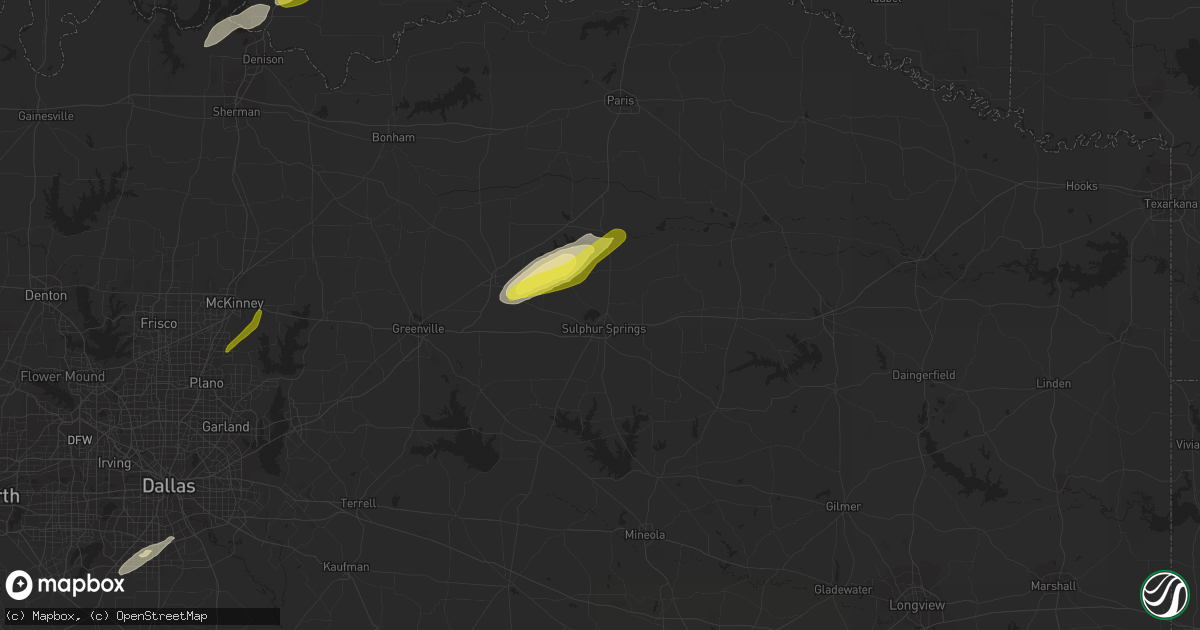 Hail map in Sulphur Springs, TX on January 24, 2021