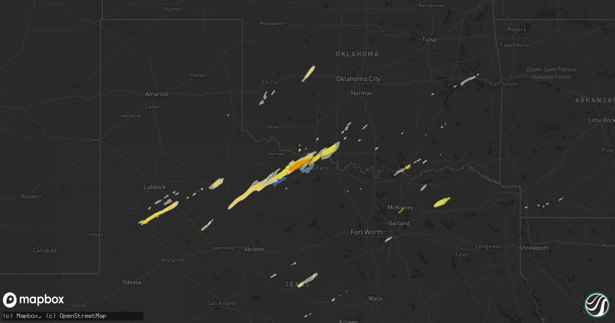 Hail map on January 24, 2021