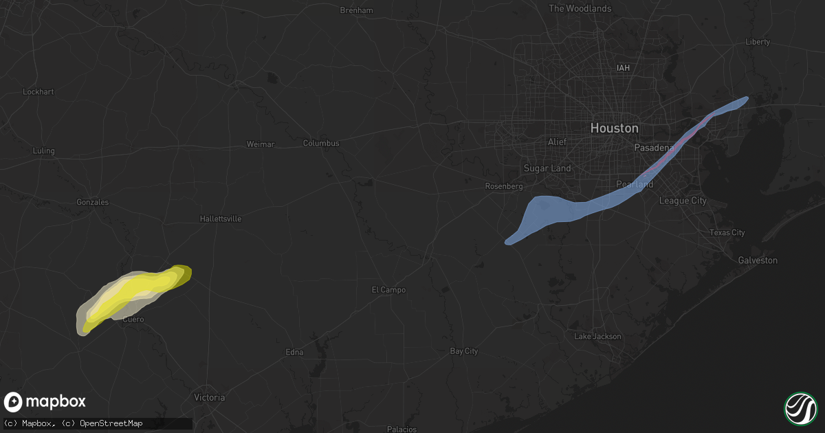 Hail map in Baytown, TX on January 24, 2023