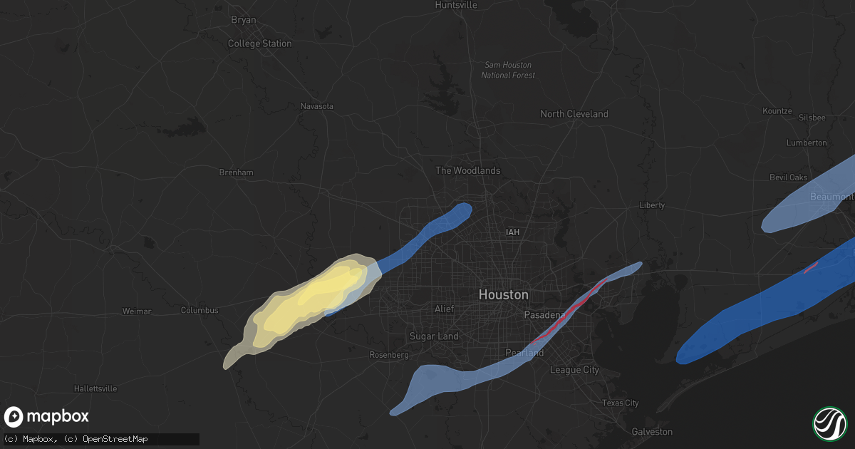 Hail map in Cypress, TX on January 24, 2023