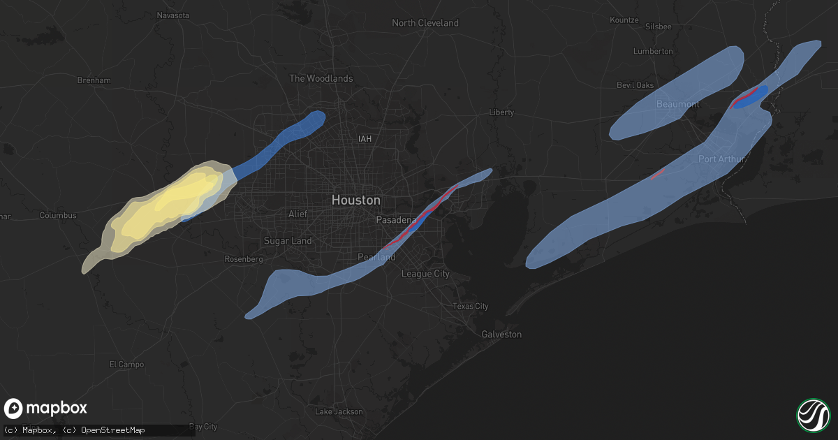 Hail map in Deer Park, TX on January 24, 2023