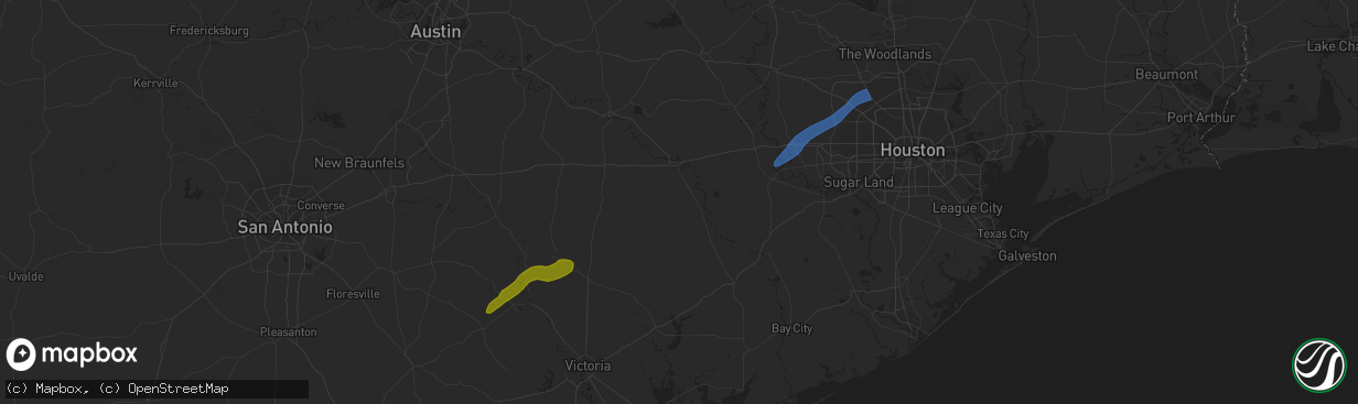 Hail map in Fulshear, TX on January 24, 2023